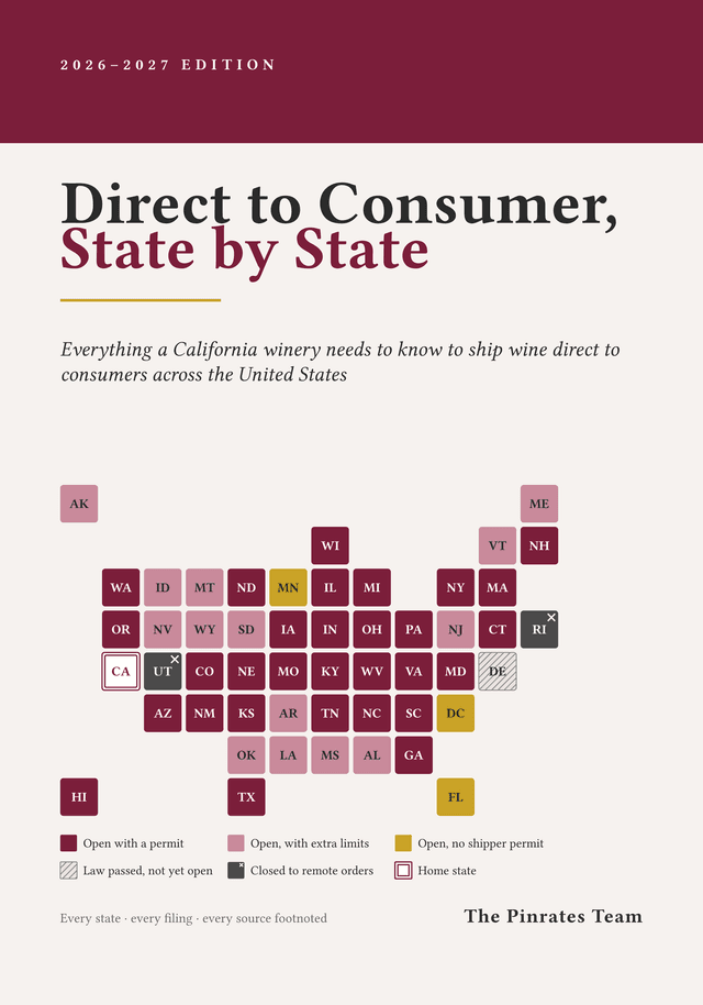 Front cover of Direct to Consumer, State by State, 2026-2027 edition, by The Pinrates Team